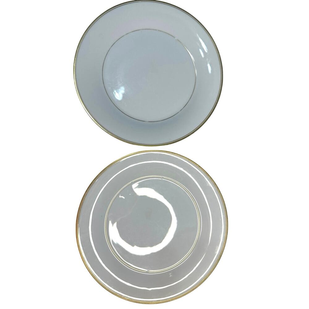 2 Noritake Allison 2610 Replacement plates, trimmed in Gold. 10 1/4 “ plates.